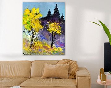 Twee gele bomen van pol ledent