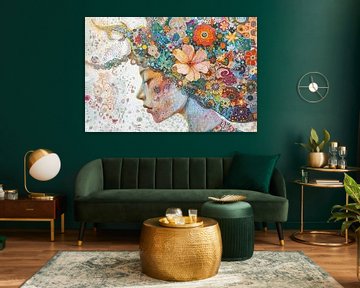 Vrouw Bloemen | Bloem Haar van ARTEO Schilderijen