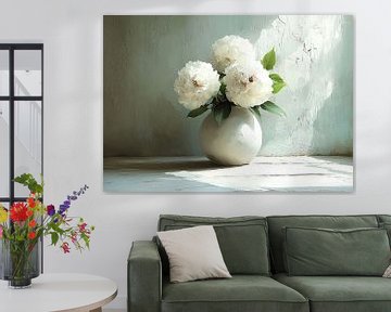 Stilleven Witte Bloemen | Silence in a Bloomed Sphere van Kunst Kriebels