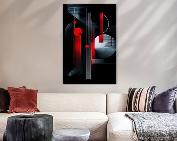 Design moderne abstrait rouge et blanc sur Imperial Art House