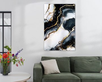 Abstract marmerdesign met goud van Imperial Art House