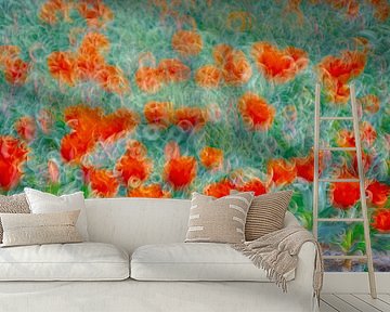 Red tulips, abstract by Yanuschka | Fotografie Noordwijk