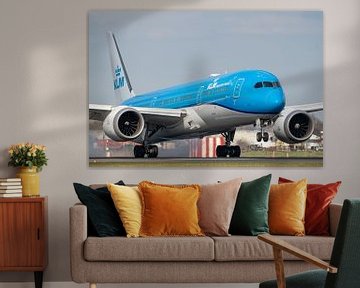 klm dreamliner touchdown op de polderbaan. van Arthur Bruinen