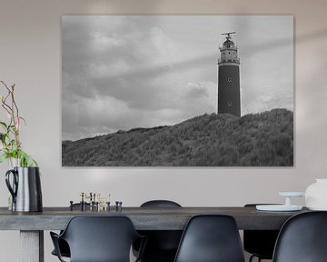 Vuurtoren van Texel in zwart wit. van Jose Lok