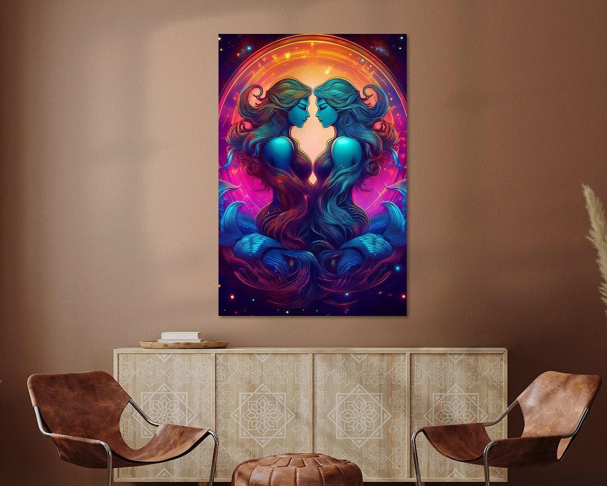 Voorbeeld van het werk in een kamer