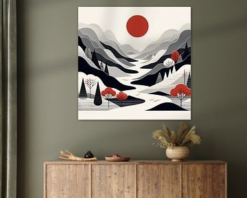 Bergsereniteit bij zonsondergang van Artistic