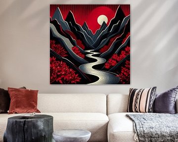 Karmijnrode sereniteit van Artistic