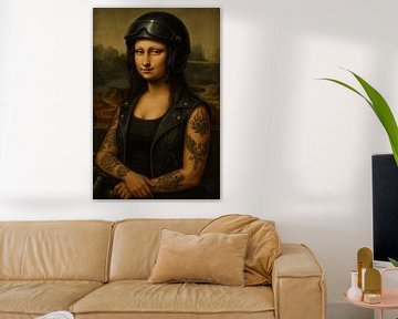 Mona Lisa motorrijder van Poster Art Shop