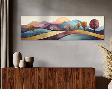 Modern Abstract Heuvellandschap | The Silent Symphony of Hills van Abstract Schilderij
