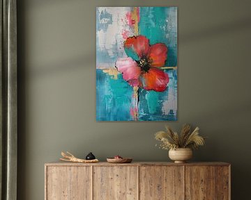 Moderne Bloem van Abstract Schilderij