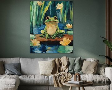 Kikker met waterlelies van Dream Drip