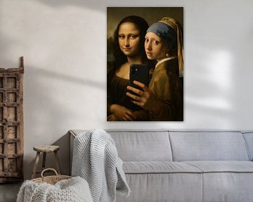 Dame mit dem Perlenohrring Mona Lisa Selfie