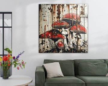 Paddenstoelen roest metalen muur stedelijke varens verloren plaats verval van gm_designs