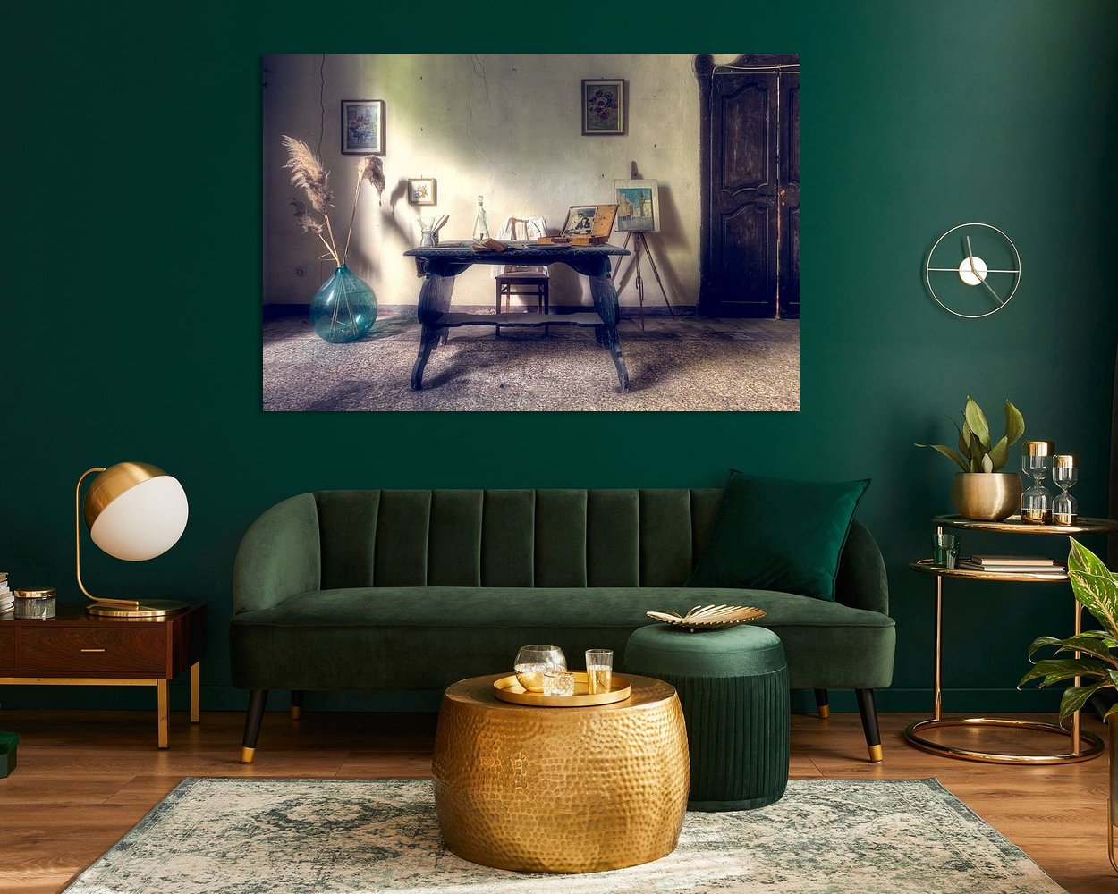 Voorbeeld van het werk in een kamer