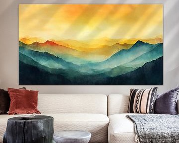 Berglandschap in serene Kleurgradiënten van Studio BB