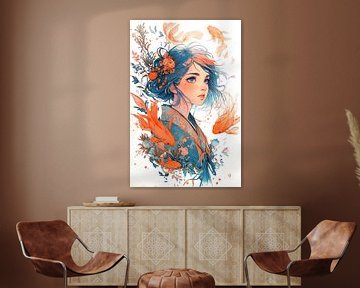 Anime illustratie, Oosterse Onderwaterwereld no.1 van Studio BB