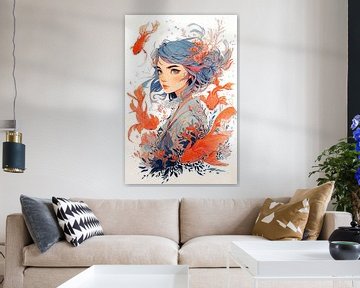 Anime illustratie, Oosterse Onderwaterwereld no.2 van Studio BB