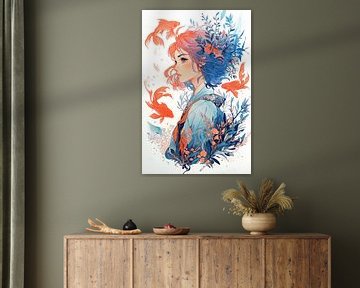 Anime illustratie, Oosterse Onderwaterwereld no.4 van Studio BB