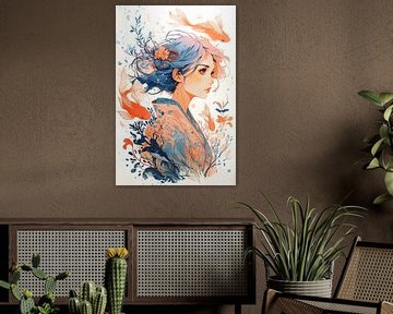 Anime illustratie, Oosterse Onderwaterwereld no.5 van Studio BB