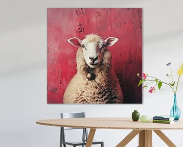 Schapen portret boho stijl van Vlindertuin-Art