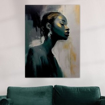 Modernes Porträt einer dunkelhäutigen Frau von Studio Pieternel