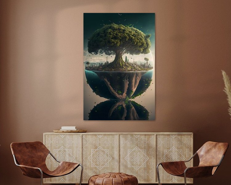 Voorbeeld van het werk in een kamer