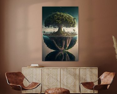 Voorbeeld van het werk in een kamer