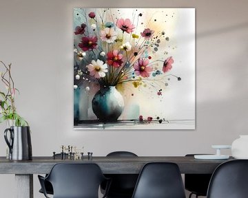 Vaas met zomerbloemen van Jessica Berendsen