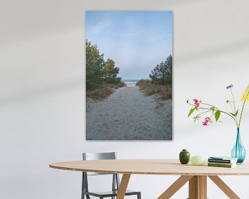 Strandovergang op Usedom met uitzicht op de Oostzee van Martin Köbsch