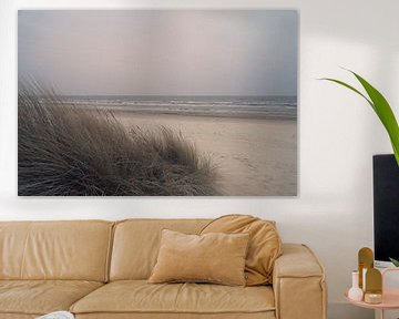 Uitzicht over het strand op Usedom met duinen aan de ene kant en de Baltische Zee aan de andere kant van Martin Köbsch