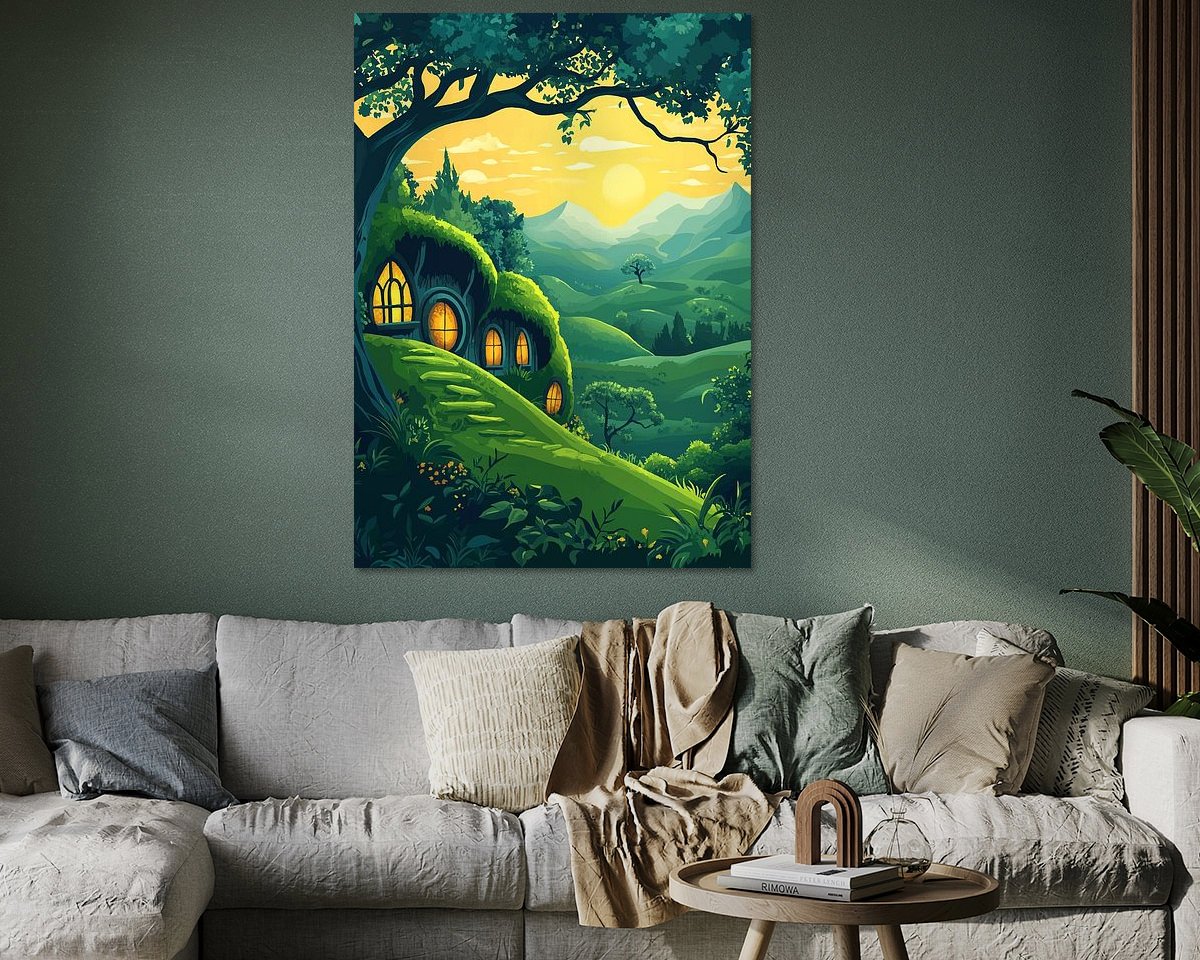 Voorbeeld van het werk in een kamer