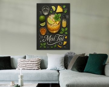 Mai Tai Poster – Tropical Rum and Citrus Cocktail by Lootprint