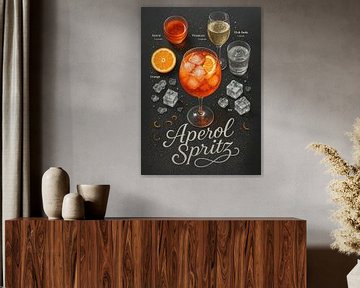 Aperol Spritz Poster - Sinaasappel Italiaanse Aperitief Cocktail van Lootprint