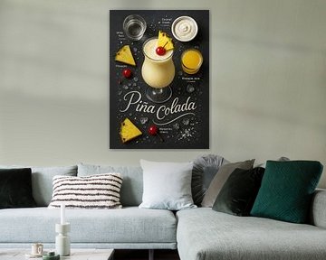 Piña Colada Poster – Tropical Pineapple and Coconut by Lootprint