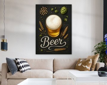 Bierposter - Gouden Brouwkunst voor Bar & Keuken van Lootprint