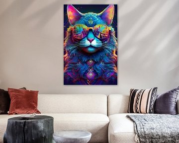 Kat met zonnebril van Jörg B. Schubert