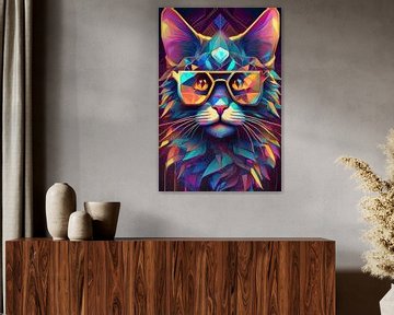 Kat met zonnebril van Jörg B. Schubert