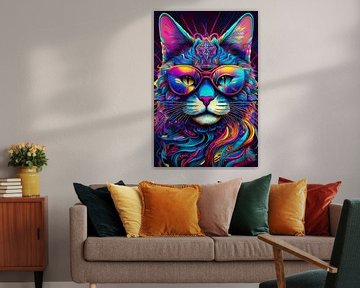 Kat met zonnebril van Jörg B. Schubert