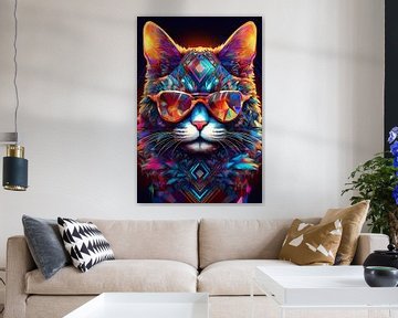 Kat met zonnebril van Jörg B. Schubert