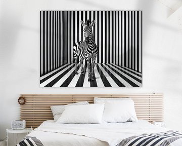 Zebra in Zwart-Wit Illusie