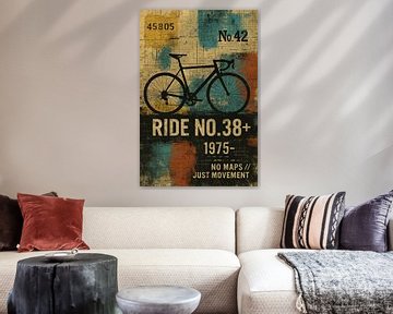 Ride No.38+ – racefiets collage in urban stijl van Marijke Trienekens