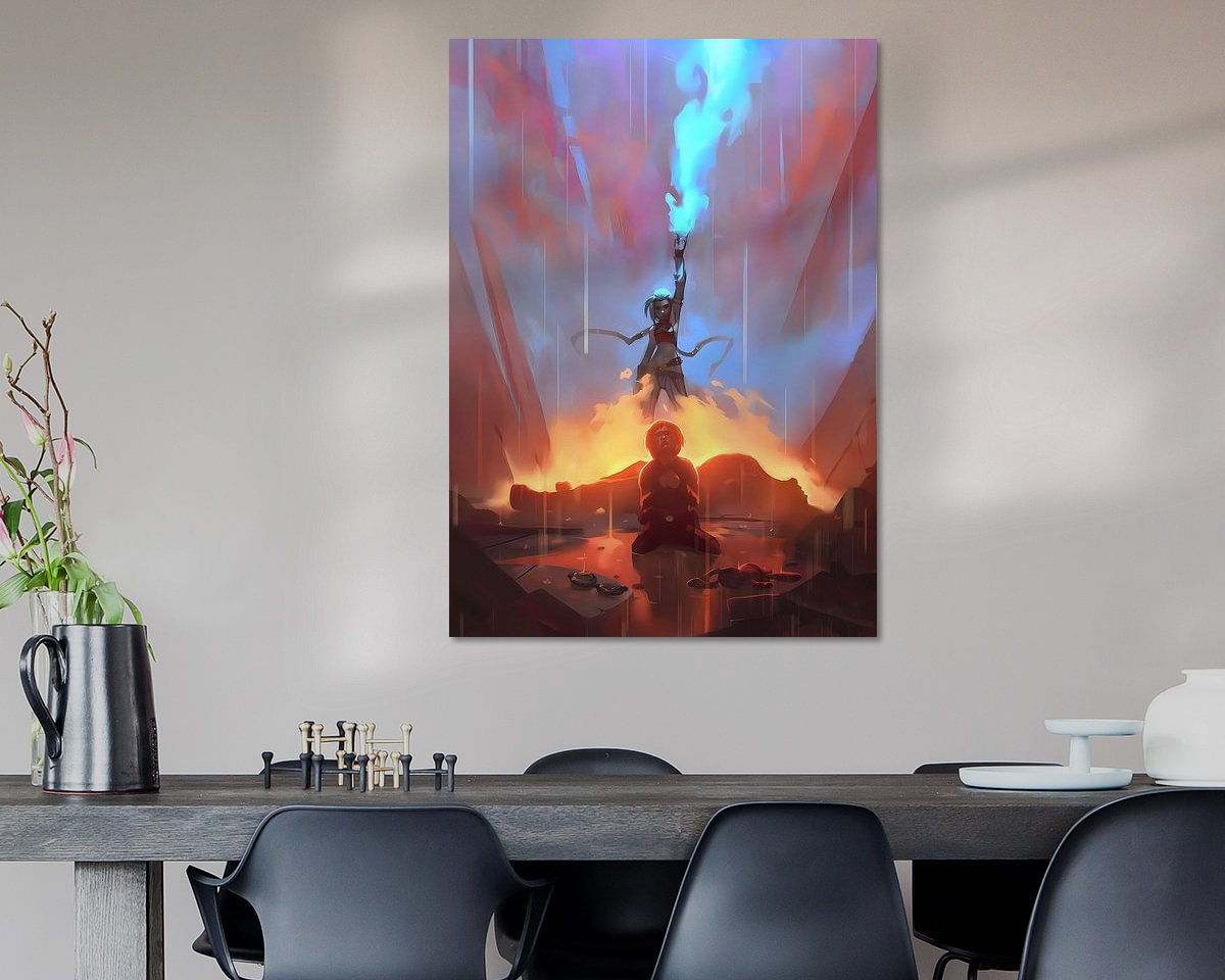 Voorbeeld van het werk in een kamer
