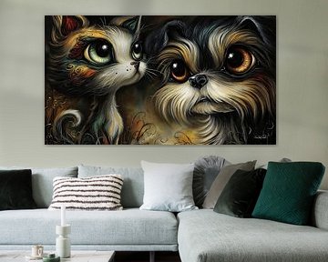 Hund - Katze - Cartoon