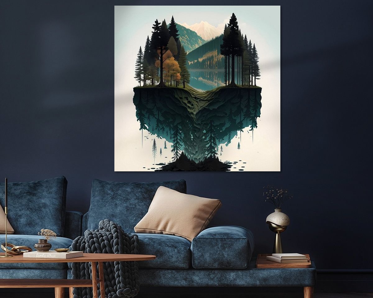 Voorbeeld van het werk in een kamer