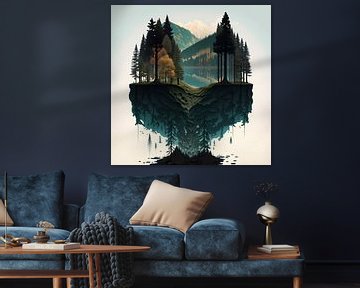 Surrealistisch boslandschap van Vythryd Arts