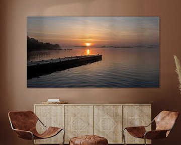 Sunrise at the lake 2. by Bart Ceuppens