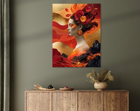 Voorbeeld van het werk in een kamer