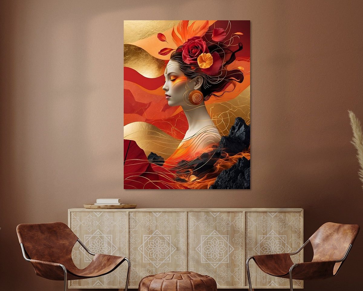 Voorbeeld van het werk in een kamer
