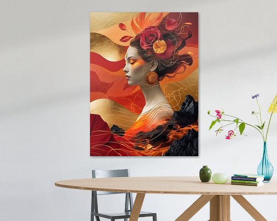 Voorbeeld van het werk in een kamer