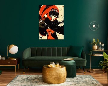 Weibliche Anime-Geisha